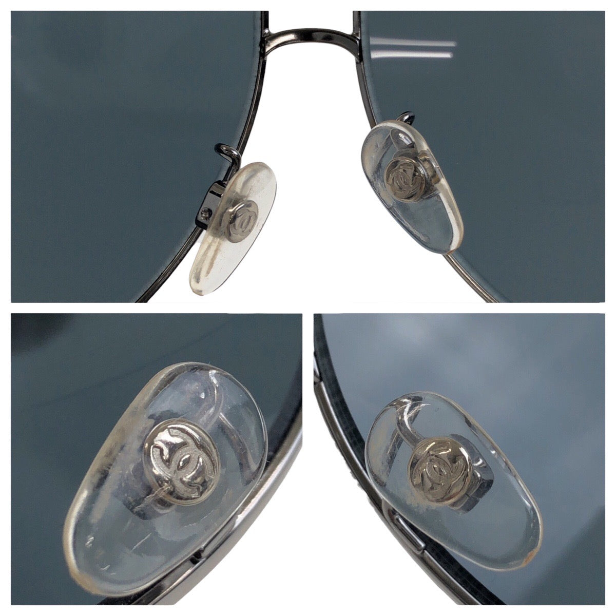 21872
CHANEL シャネル ココマーク グレー シルバー金具 プラスチック / メタル 4128 c.108/87 64□11 125 サングラス メガネ 男女兼用 ティアドロップ レディース A30