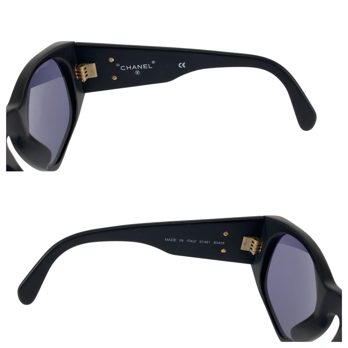 21873
CHANEL シャネル ココマーク ブラック 黒 ゴールド金具 プラスチック 01451 90405 サングラス メガネ 男女兼用 スクエア レディース A30