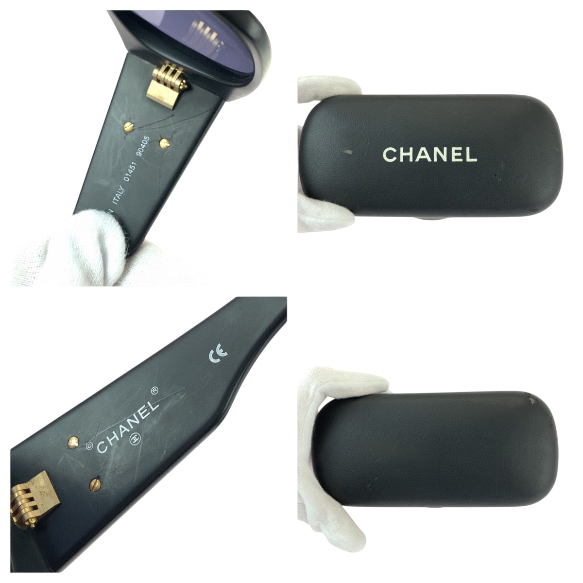 21873
CHANEL シャネル ココマーク ブラック 黒 ゴールド金具 プラスチック 01451 90405 サングラス メガネ 男女兼用 スクエア レディース A30