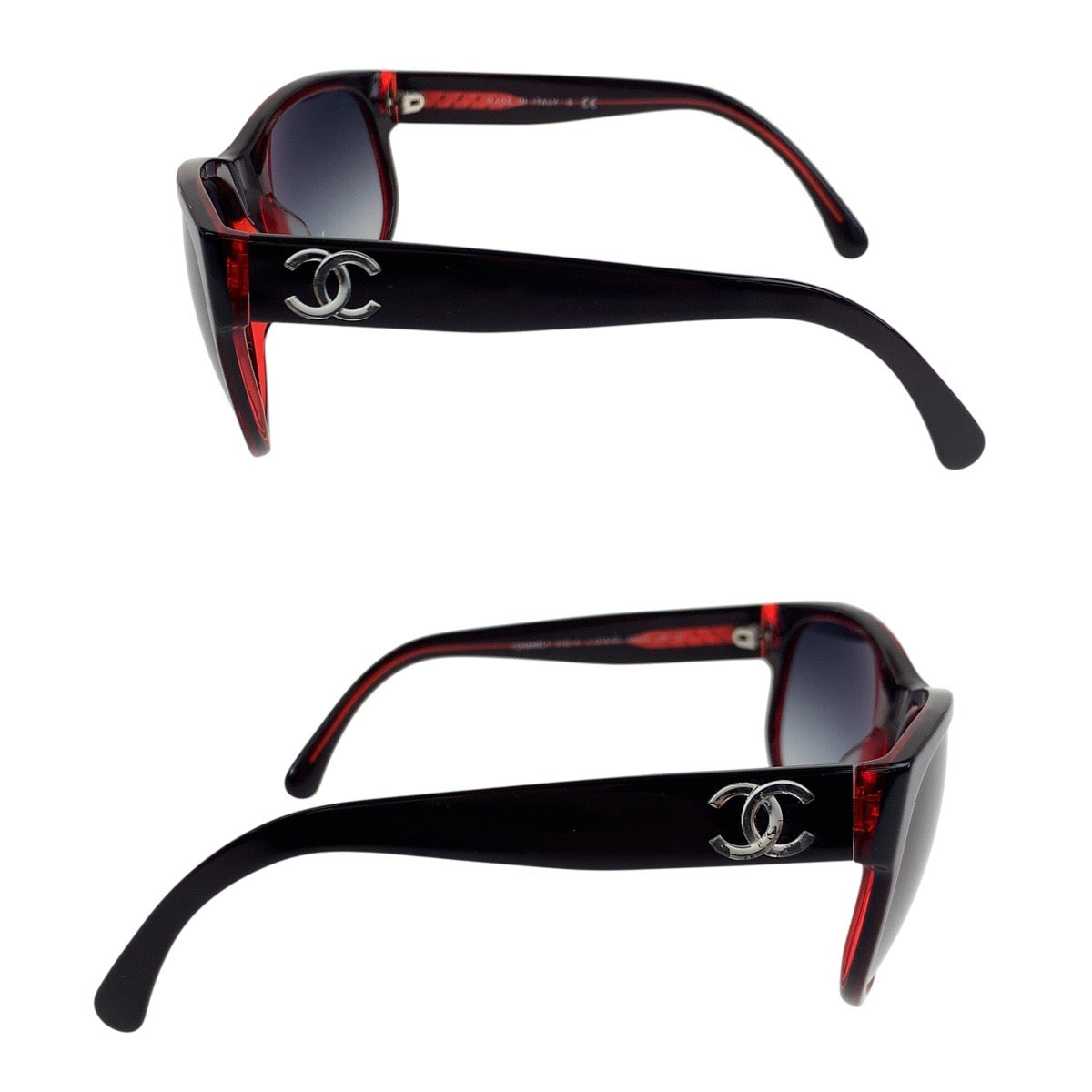 21874
CHANEL シャネル ココマーク ワインレッド シルバー金具 プラスチック 5182-A c.1219/3C 57□19 135 3N サングラス メガネ 男女兼用 ウェリントン レディース A30