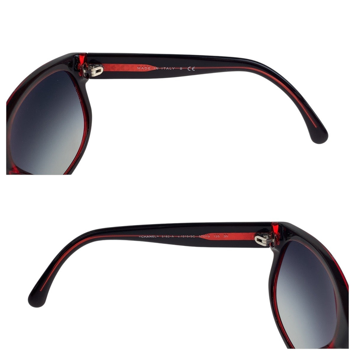 21874
CHANEL シャネル ココマーク ワインレッド シルバー金具 プラスチック 5182-A c.1219/3C 57□19 135 3N サングラス メガネ 男女兼用 ウェリントン レディース A30