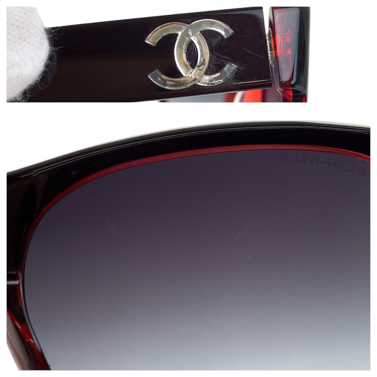 21874
CHANEL シャネル ココマーク ワインレッド シルバー金具 プラスチック 5182-A c.1219/3C 57□19 135 3N サングラス メガネ 男女兼用 ウェリントン レディース A30