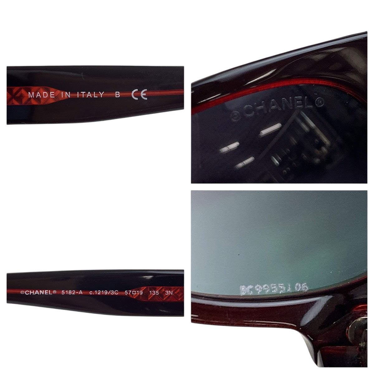 21874
CHANEL シャネル ココマーク ワインレッド シルバー金具 プラスチック 5182-A c.1219/3C 57□19 135 3N サングラス メガネ 男女兼用 ウェリントン レディース A30