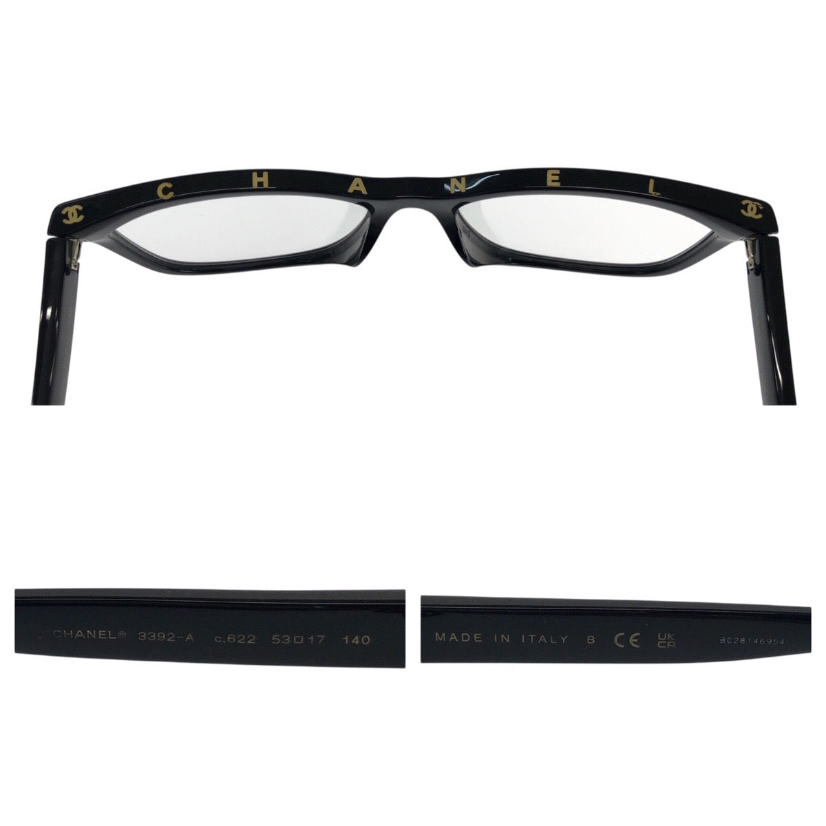 21875
CHANEL シャネル ココマーク ブラック 黒 シルバー金具 プラスチック 3392A c.622 53▫︎17 140 メガネ メガネフレーム 男女兼用 レディース ABP30