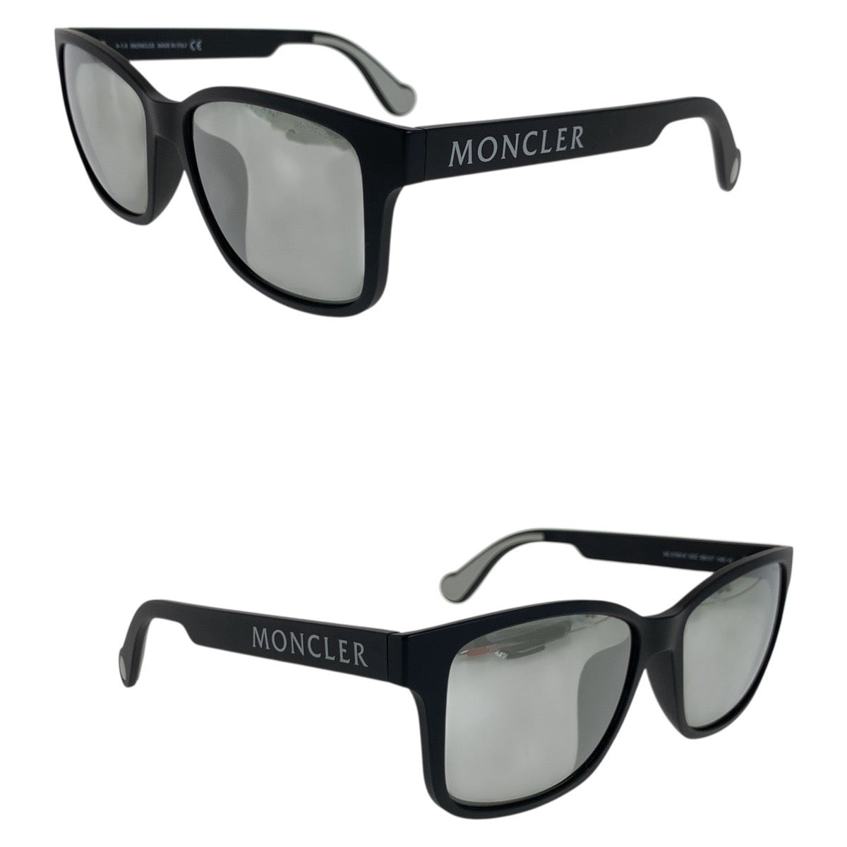 21876
MONCLER モンクレール ミラーレンズ ブラック 黒 シルバー金具 プラスチック ML 0164-K 02C 59□17 145 サングラス 男女兼用 ウェリントン レディース A20
