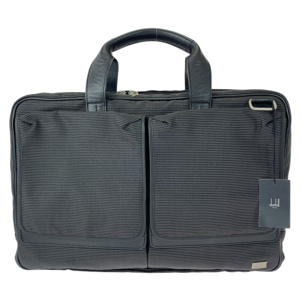 21877
Dunhill ダンヒル ブラック 黒 シルバー金具 キャンバス / レザー ビジネスバッグ ブリーフケース メンズ SA20