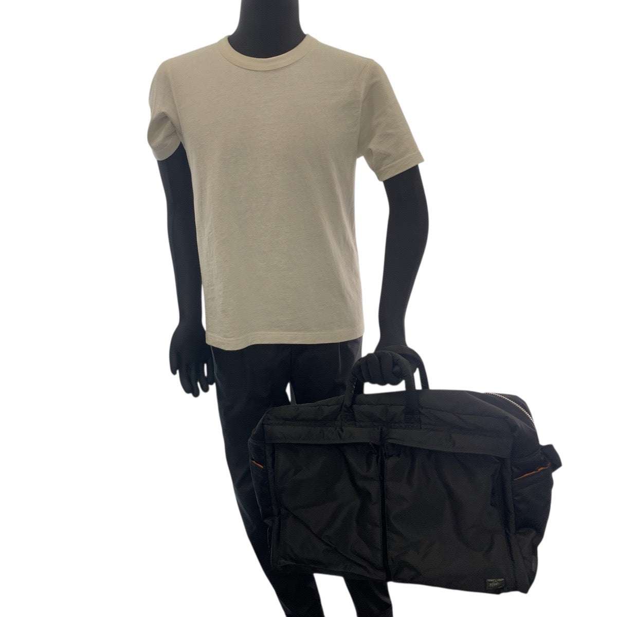 21881
PORTER ポーター タンカー ブラック 黒 オレンジ シルバー金具 ナイロン ビジネスバッグ ボストンバッグ 2way メンズ A30