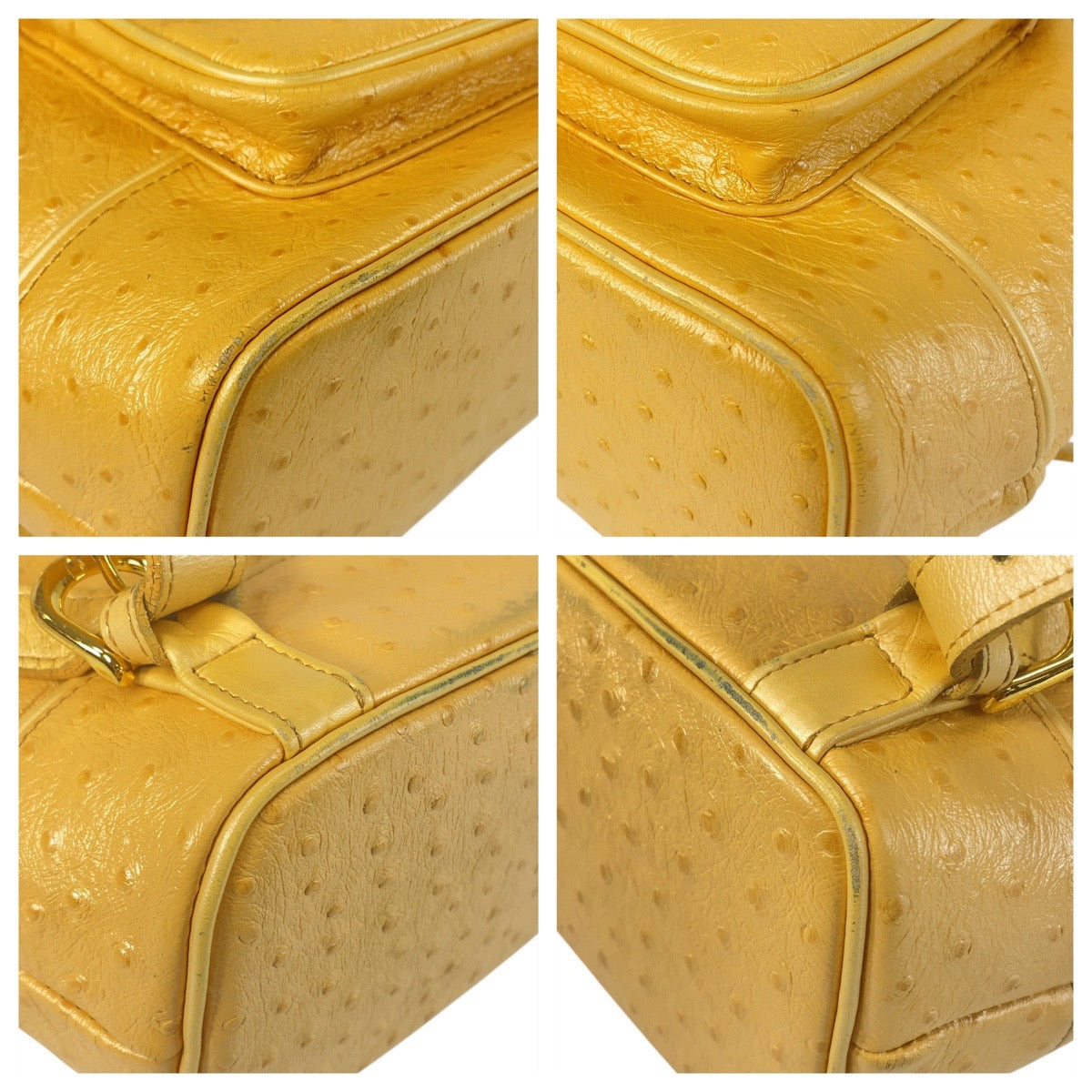 21882
VERSACE ヴェルサーチ ヴィンテージ サンバースト イエロー ゴールド金具 レザー リュック バックパック レディース AB42