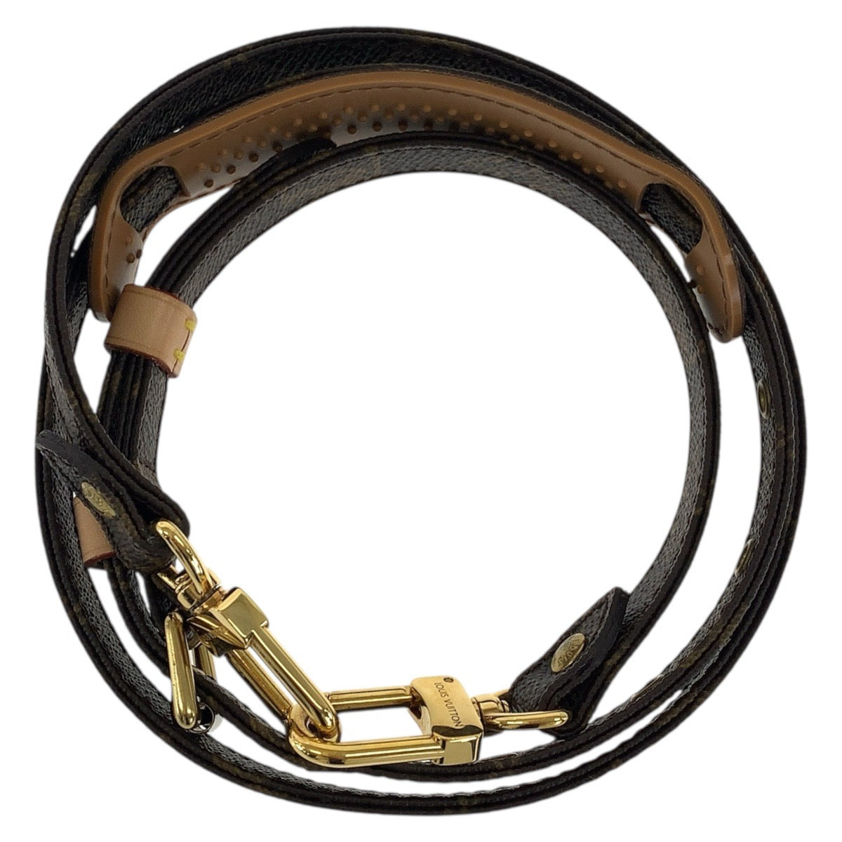 21886
LOUIS VUITTON ルイヴィトン モノグラム ブラウン ゴールド金具 PVC J52315 ショルダーストラップ レディース A28