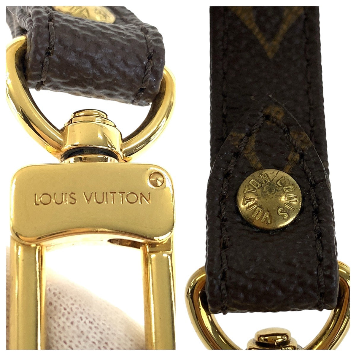 21886
LOUIS VUITTON ルイヴィトン モノグラム ブラウン ゴールド金具 PVC J52315 ショルダーストラップ レディース A28