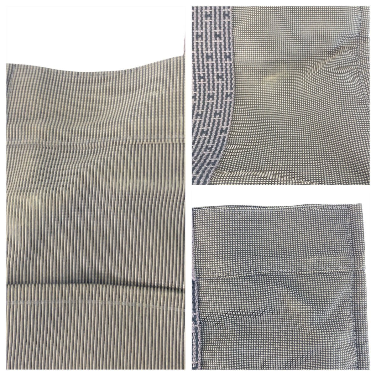 21890
HERMES エルメス エールラインMM グレー シルバー金具 キャンバス トートバッグ ハンドバッグ レディース AB21