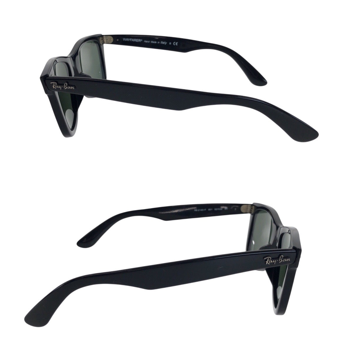 21893
Ray-Ban レイバン ウェイファーラー ブラック グリーン シルバー金具 プラスチック RB 2140-F 901 52▫︎22 3N サングラス 男女兼用 スクエア メンズ AB15