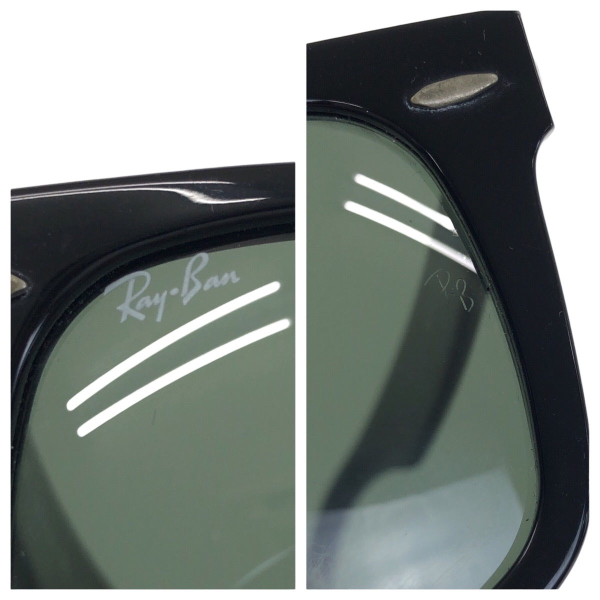 21893
Ray-Ban レイバン ウェイファーラー ブラック グリーン シルバー金具 プラスチック RB 2140-F 901 52▫︎22 3N サングラス 男女兼用 スクエア メンズ AB15