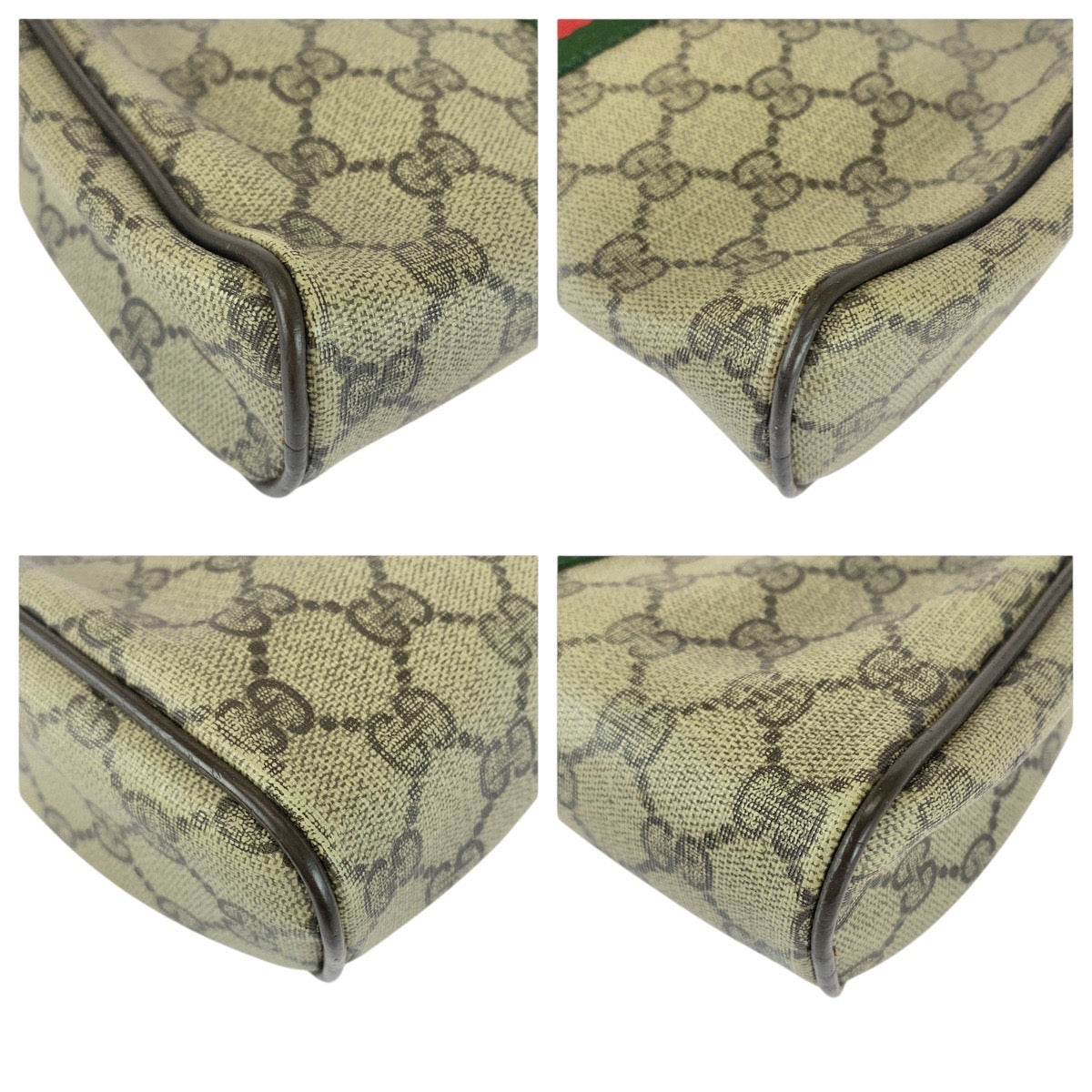 21894
GUCCI グッチ ヴィンテージ シェリーライン ベージュ ブラウン GGスプリームキャンバス / レザー 41 02 018 ショルダーバッグ ポシェット レディース AB30