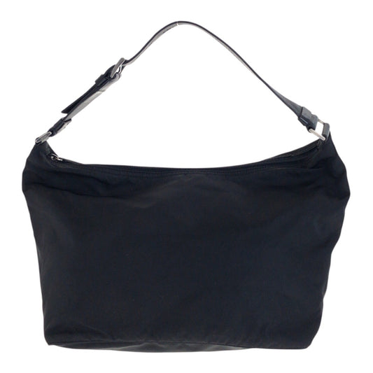 21895
PRADA プラダ テスート 三角ロゴプレート ブラック 黒 シルバー金具 ナイロン / レザー ショルダーバッグ レディース ABP35