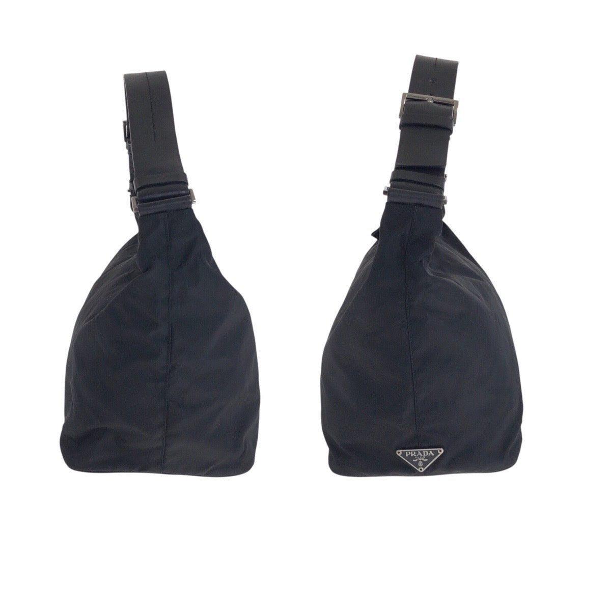 21895
PRADA プラダ テスート 三角ロゴプレート ブラック 黒 シルバー金具 ナイロン / レザー ショルダーバッグ レディース ABP35