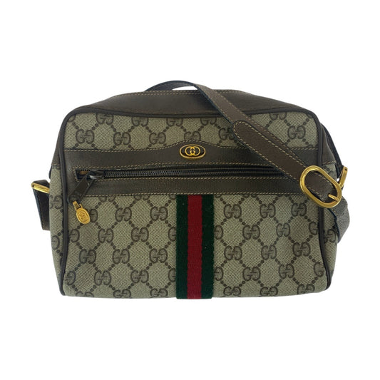 21899
GUCCI グッチ ヴィンテージ シェリーライン ベージュ ブラウン GGスプリームキャンバス / レザー 56 02 004 ショルダーバッグ ポシェット レディース ABP38