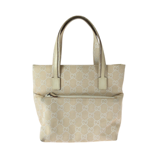 21901
GUCCI グッチ ベージュ ホワイト GGキャンバス / レザー 002 1079 ハンドバッグ トートバッグ レディース ABP35