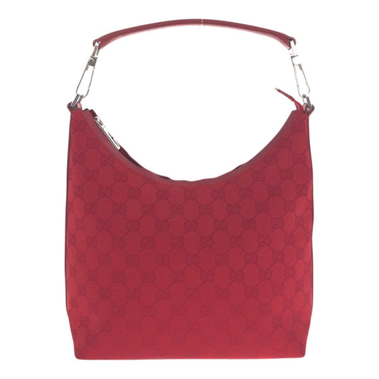 21902
GUCCI グッチ ホーボー レッド シルバー金具 GGキャンバス / レザー 000 0602 ショルダーバッグ レディース ABP42