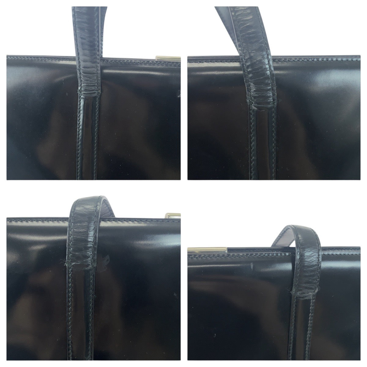 21903
PRADA プラダ パテント ブラック 黒 シルバー金具 パテントレザー トートバッグ ショルダーバッグ レディース ABP28
