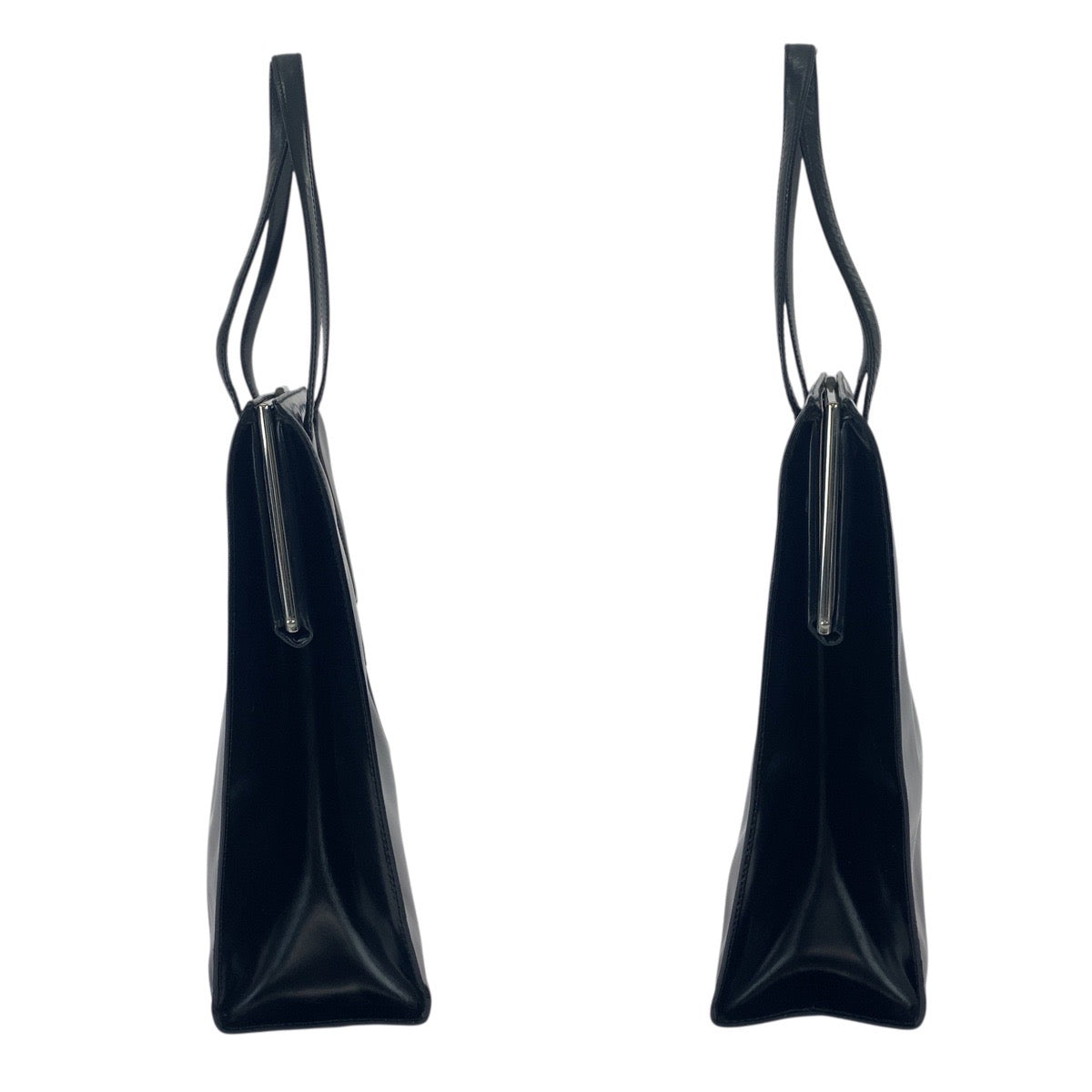 21903
PRADA プラダ パテント ブラック 黒 シルバー金具 パテントレザー トートバッグ ショルダーバッグ レディース ABP28