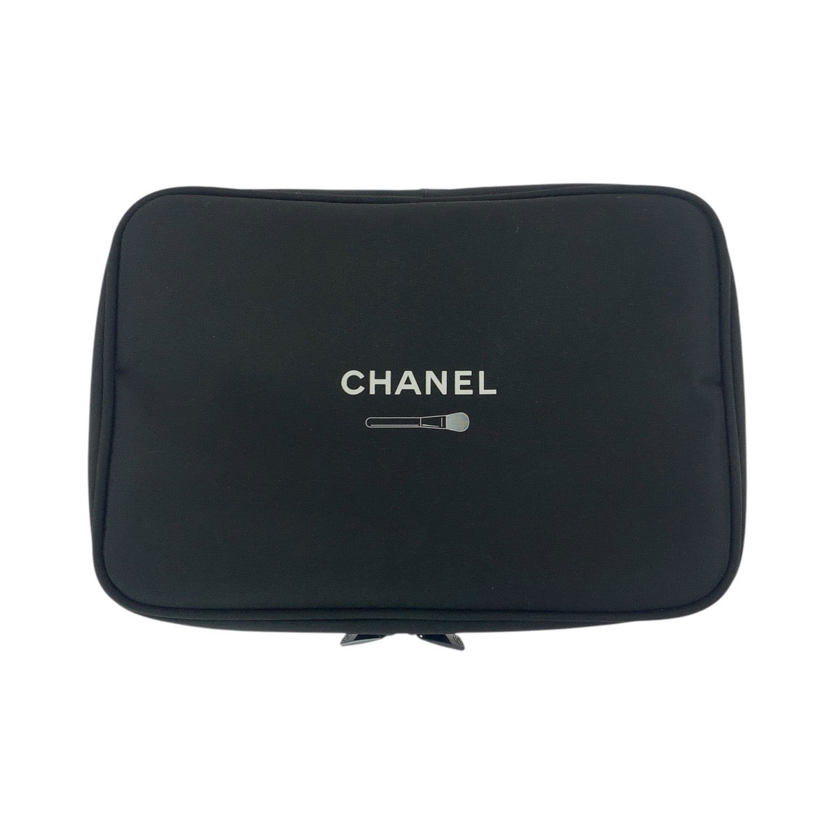 21905
CHANEL シャネル 筆未使用 ブラック ホワイト ナイロン ポーチ 化粧ポーチ レディース AB4