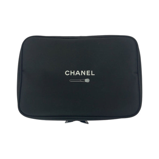 21905
CHANEL シャネル 筆未使用 ブラック ホワイト ナイロン ポーチ 化粧ポーチ レディース AB4