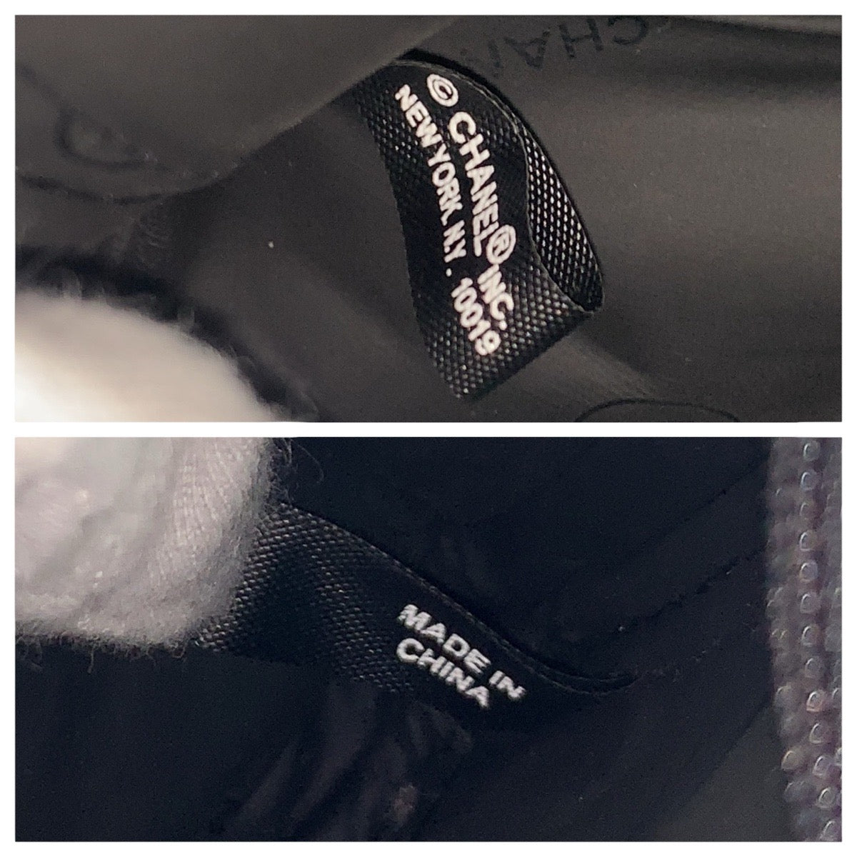 21905
CHANEL シャネル 筆未使用 ブラック ホワイト ナイロン ポーチ 化粧ポーチ レディース AB4