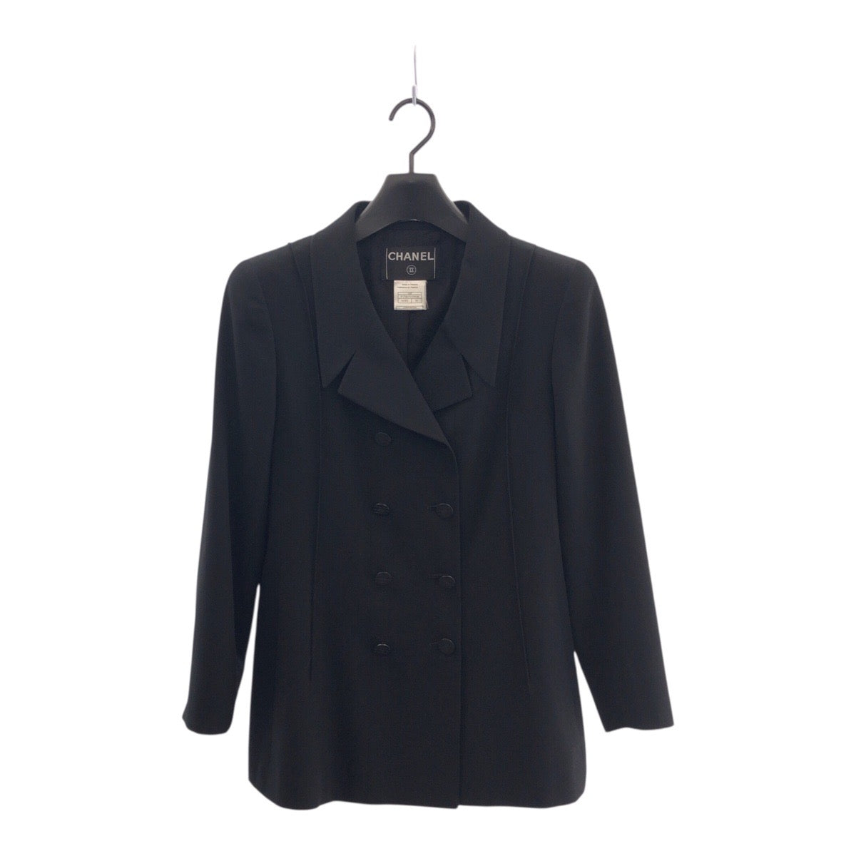 21911
CHANEL シャネル 01P ココマーク サイズ36 ブラック 黒 ウール / シルク P17463V09938 ジャケット アウター レディース A120