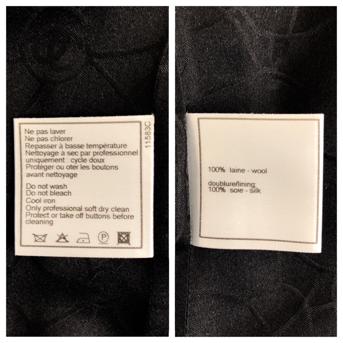 21911
CHANEL シャネル 01P ココマーク サイズ36 ブラック 黒 ウール / シルク P17463V09938 ジャケット アウター レディース A120