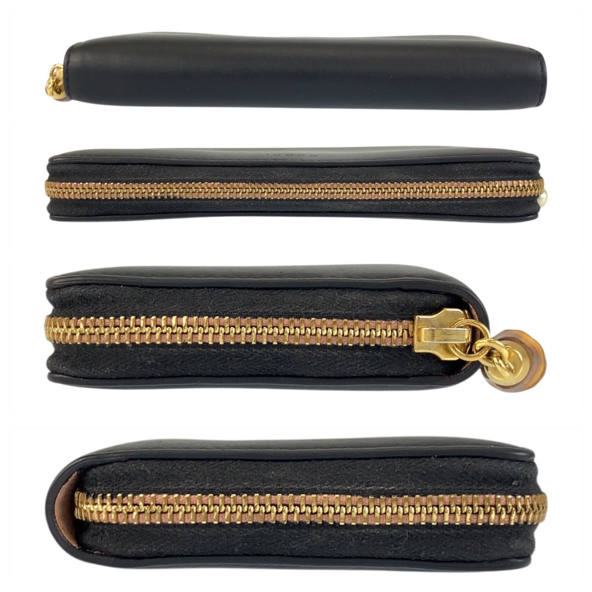 21912
GUCCI グッチ バンブー ブラック 黒 ゴールド金具 レザー 453158 長財布 ロングウォレット レディース A28