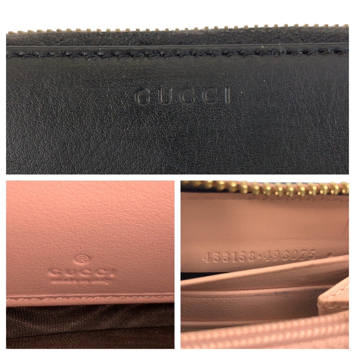 21912
GUCCI グッチ バンブー ブラック 黒 ゴールド金具 レザー 453158 長財布 ロングウォレット レディース A28