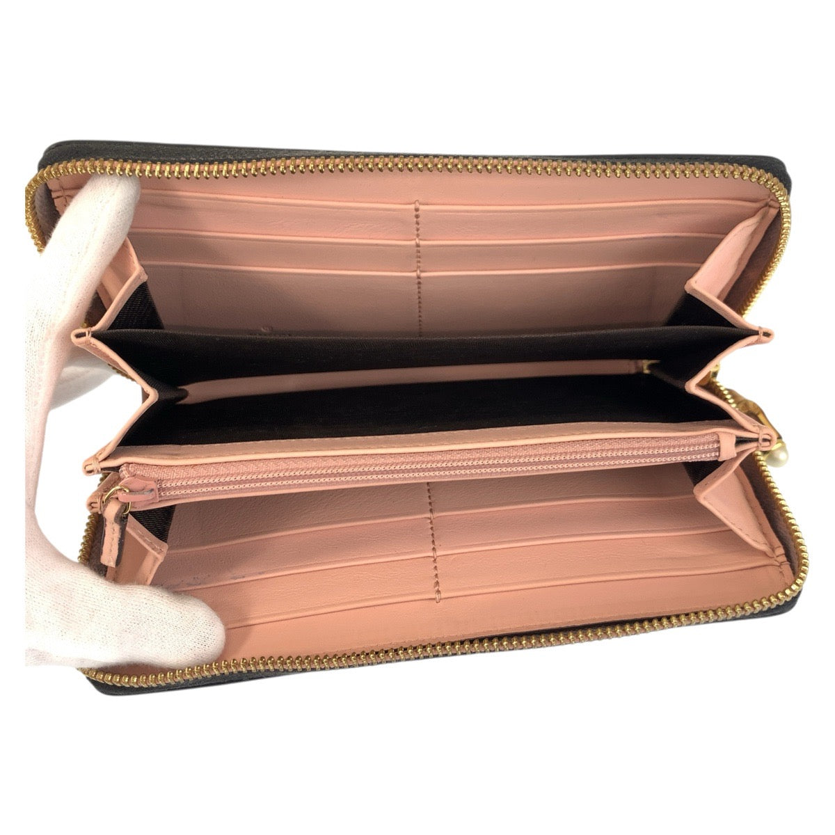 21912
GUCCI グッチ バンブー ブラック 黒 ゴールド金具 レザー 453158 長財布 ロングウォレット レディース A28