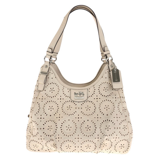 21915
COACH コーチ パンチング ベージュ シルバー金具 レザー 19625 トートバック ショルダーバッグ レディース ABP16