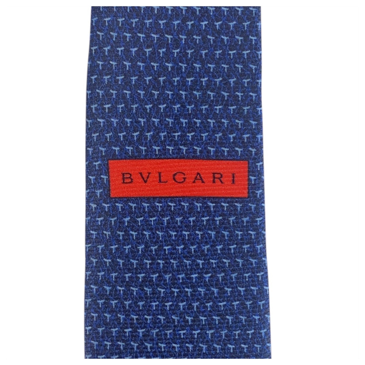 21918
BVLGARI ブルガリ 総柄 ネイビー ブルー シルク ネクタイ 剣先9cm メンズ S12