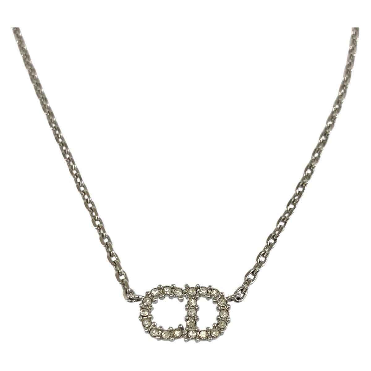 21922
Dior ディオール CDロゴ ラインストーン シルバー メタル ネックレス レディース S20
