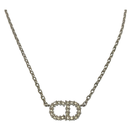 21922
Dior ディオール CDロゴ ラインストーン シルバー メタル ネックレス レディース S20