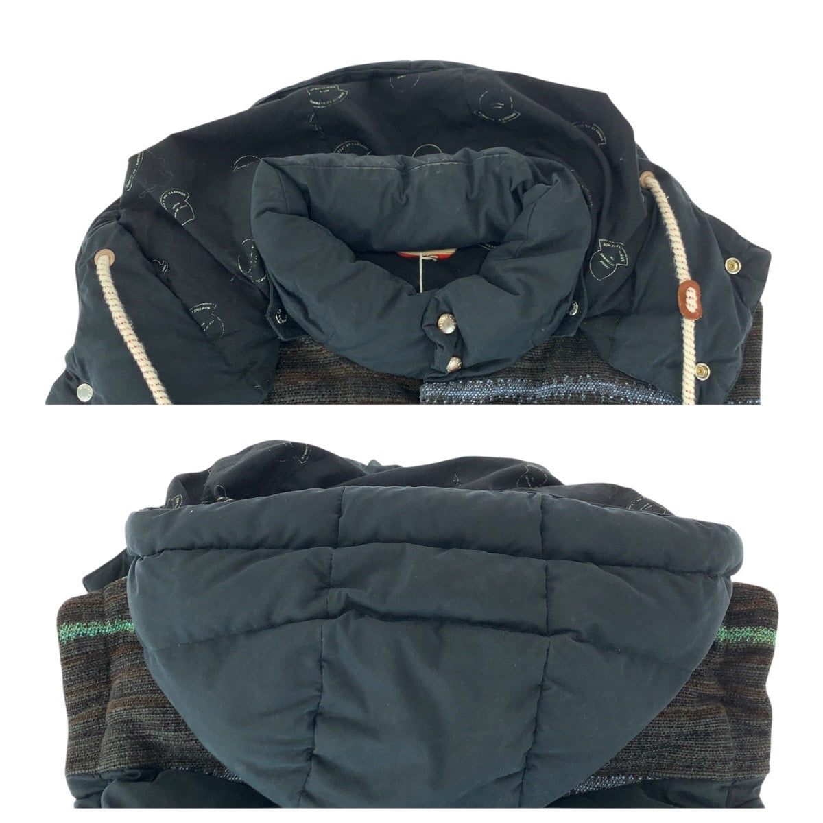 21924
MONCLER モンクレール VISVIMコラボ ネイビー シルバー金具 コットン 1209V4331105 ダウンベスト メンズ ABP42