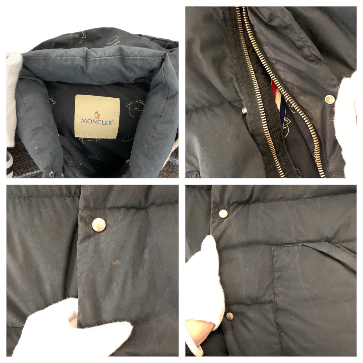 21924
MONCLER モンクレール VISVIMコラボ ネイビー シルバー金具 コットン 1209V4331105 ダウンベスト メンズ ABP42