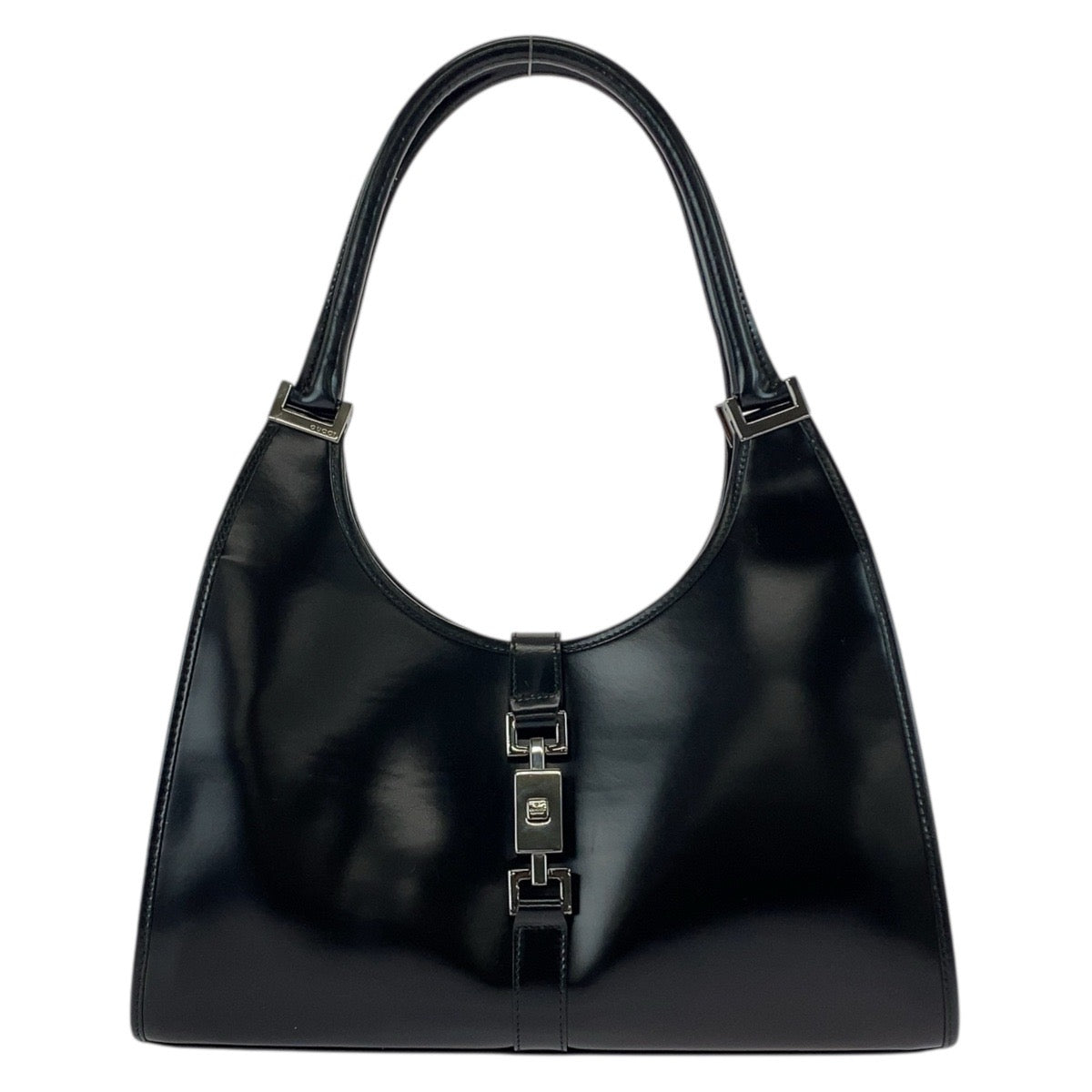 21925
GUCCI グッチ ジャッキー ブラック 黒 シルバー金具 レザー 002 1067 ショルダーバッグ レディース SA90