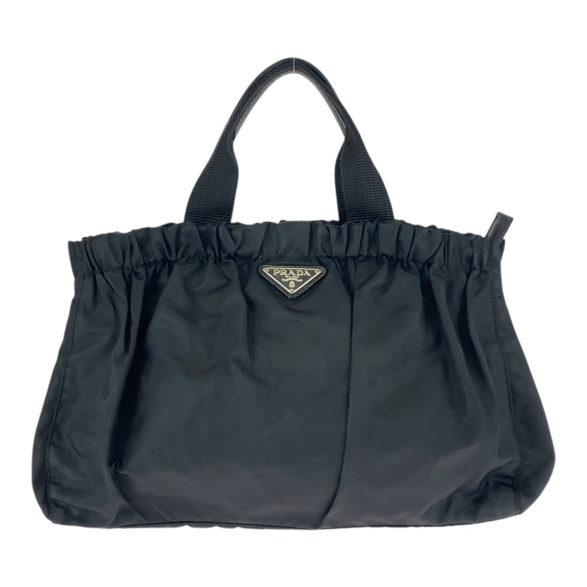 21926
PRADA プラダ テスート 三角ロゴプレート ブラック 黒 シルバー金具 ナイロン トートバッグ ハンドバッグ レディース ABP35