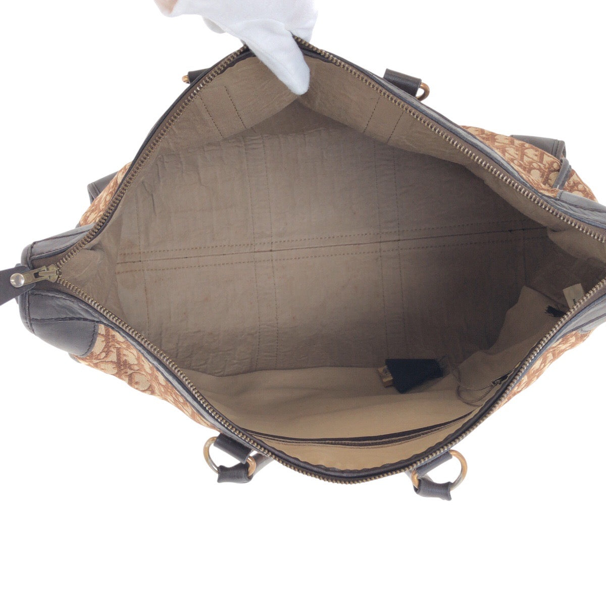 21927
Christian Dior クリスチャンディオール ヴィンテージ トロッター ブラウン キャンバス / レザー ハンドバッグ ミニボストンバッグ レディース AB42