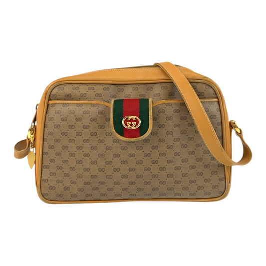21928
GUCCI グッチ ヴィンテージ マイクロGG シェリーライン ベージュ ゴールド金具 PVC / レザー 001 23 4073 ショルダーバッグ ポシェット レディース AB38
