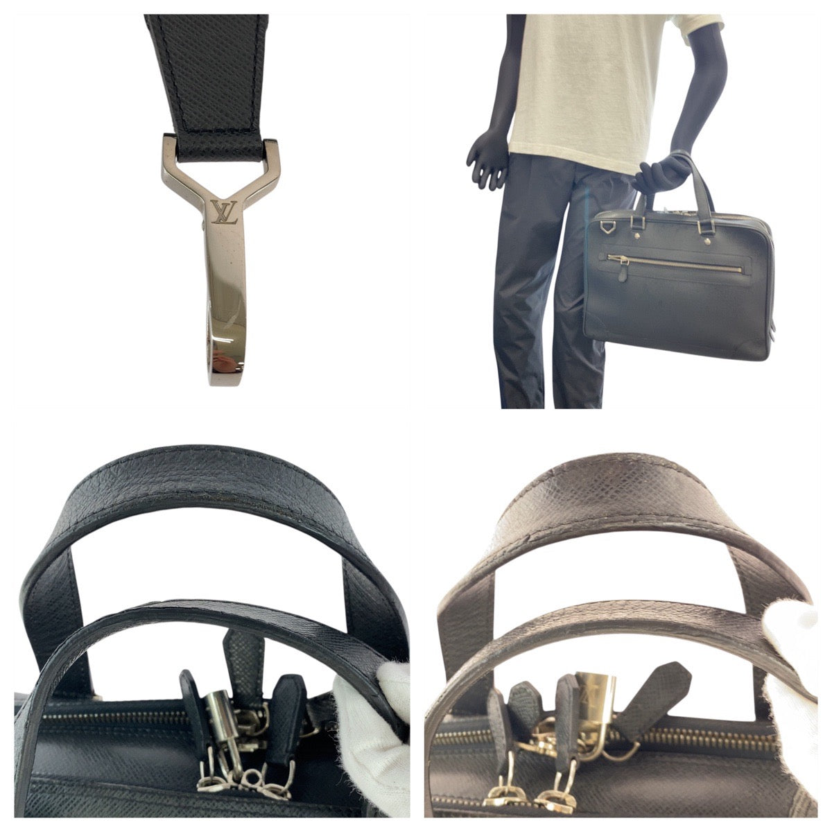 21930
LOUIS VUITTON ルイヴィトン タイガ アレクサンダー アルドワーズ ブラック 黒 シルバー金具 レザー M31162 ビジネスバッグ ブリーフケース メンズ AB48