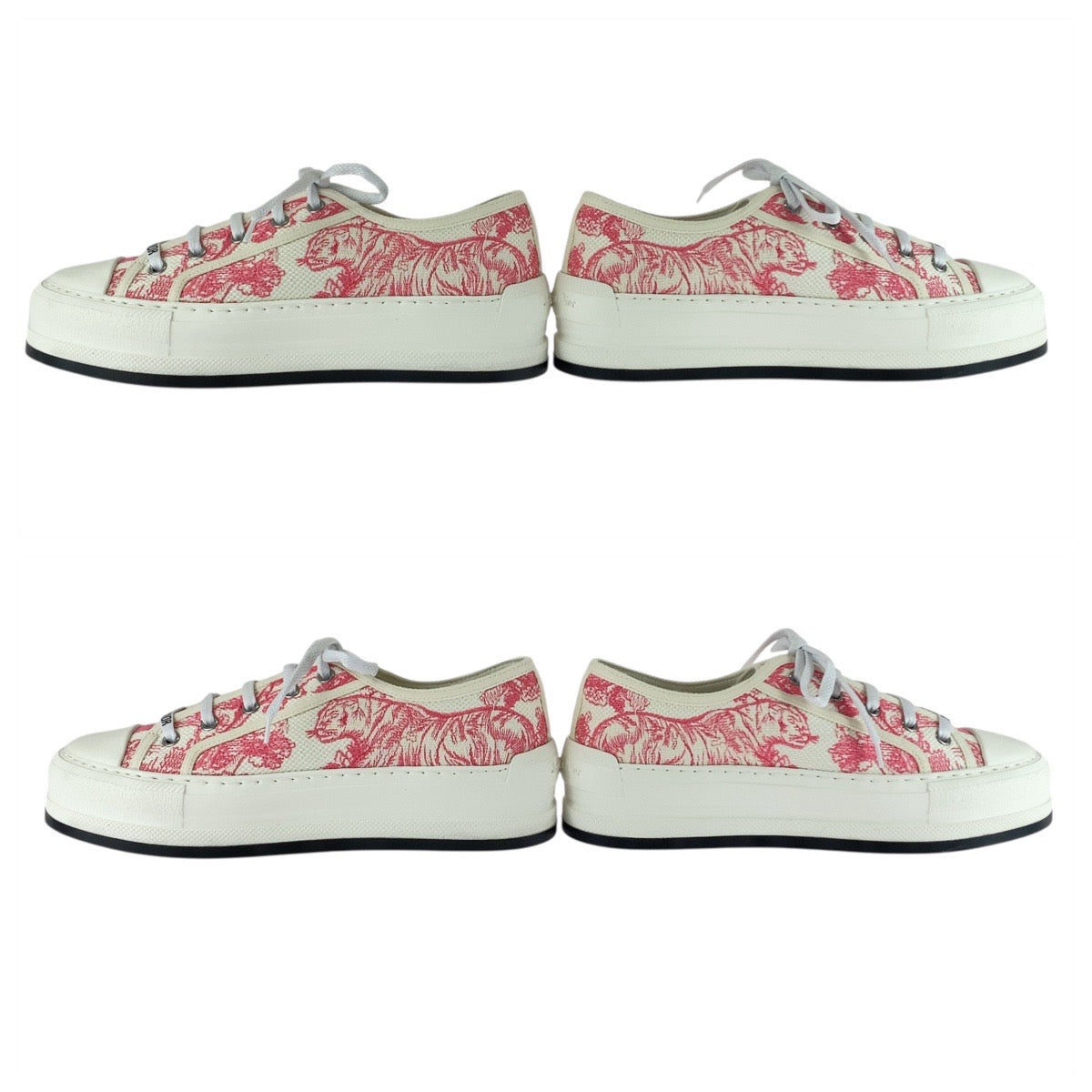 21932
Dior ディオール WALK'N'DIOR トワル ドゥ ジュイ ピンク ホワイト キャンバス / ラバー スニーカー ローカット レースアップ レディース SA42