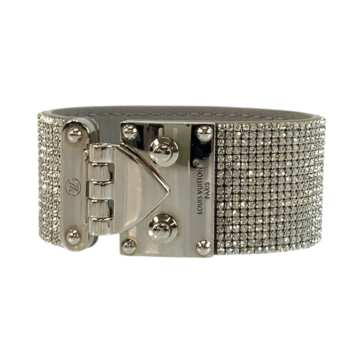 21933
LOUIS VUITTON ルイヴィトン 25SS マンシェット S ロックストラス シルバー ラインストーン / パラジウム M4216F ブレスレット バングル レディース A100