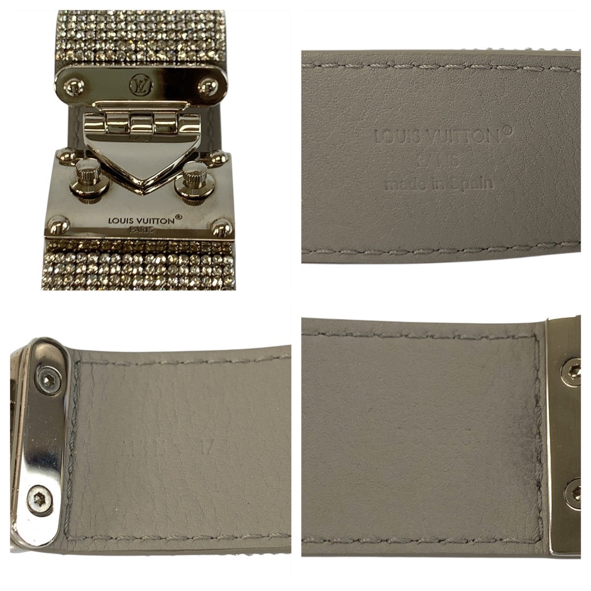 21933
LOUIS VUITTON ルイヴィトン 25SS マンシェット S ロックストラス シルバー ラインストーン / パラジウム M4216F ブレスレット バングル レディース A100