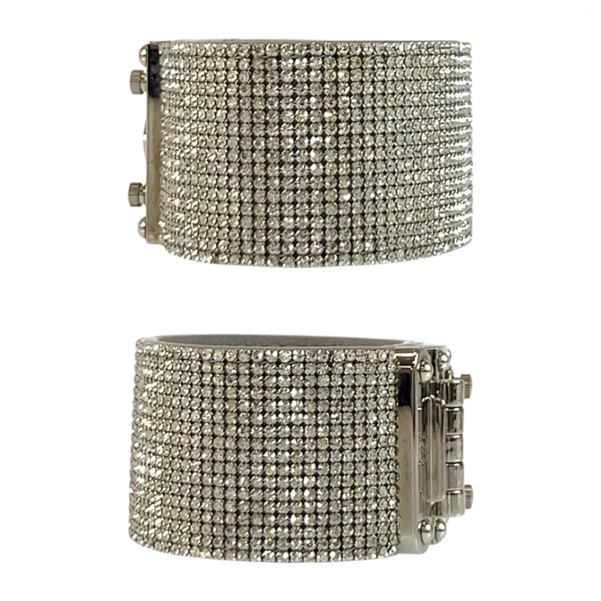 21933
LOUIS VUITTON ルイヴィトン 25SS マンシェット S ロックストラス シルバー ラインストーン / パラジウム M4216F ブレスレット バングル レディース A100