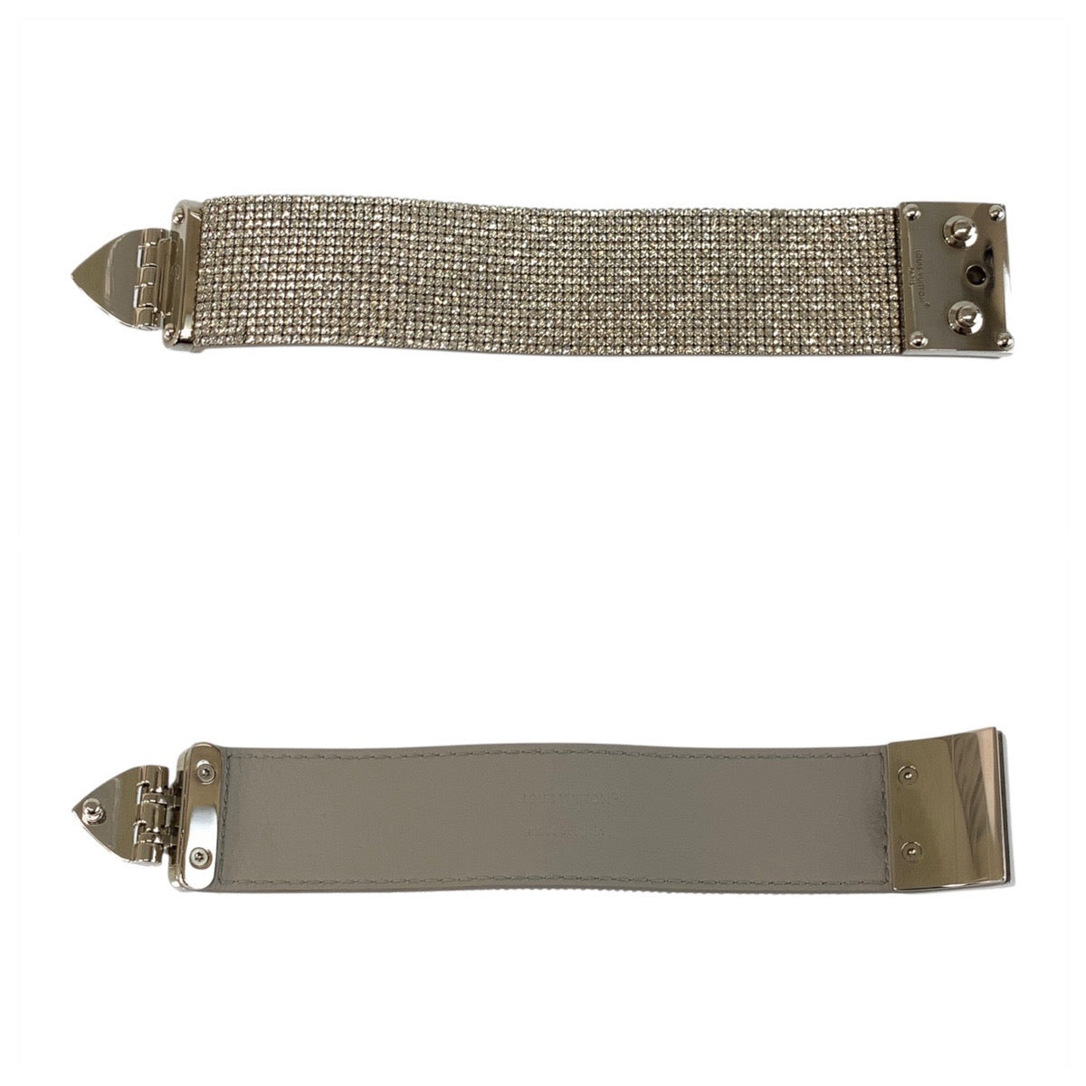 21933
LOUIS VUITTON ルイヴィトン 25SS マンシェット S ロックストラス シルバー ラインストーン / パラジウム M4216F ブレスレット バングル レディース A100