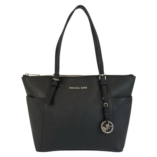 21936
Michael Kors マイケルコース ジェットセット ブラック 黒 シルバー金具 レザー 30F2STTT8L トートバッグ ショルダーバッグ レディース A8